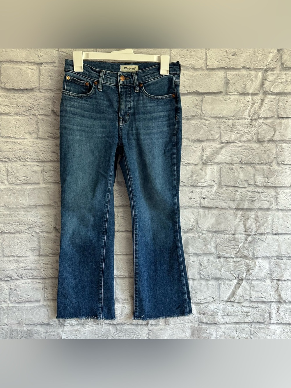 PREOWNED MADEWELL MID RISE KICK OUT JEANS WOMENS SIZE 26 PETITE